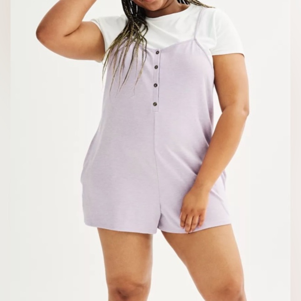 Romper with Short Sleeve Tee 2X
